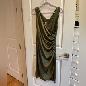 Green shiny dress